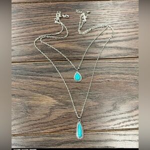 20" to 23" Long, 2-strand Turquoise Necklace
